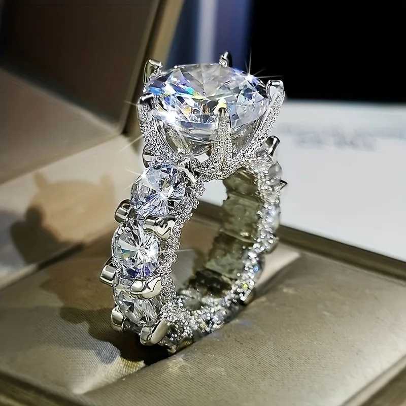 Hot selling silver plated rings for women square cubic zirconia jewelry wedding engagement rings wholesale sizes 6-10XJ250412