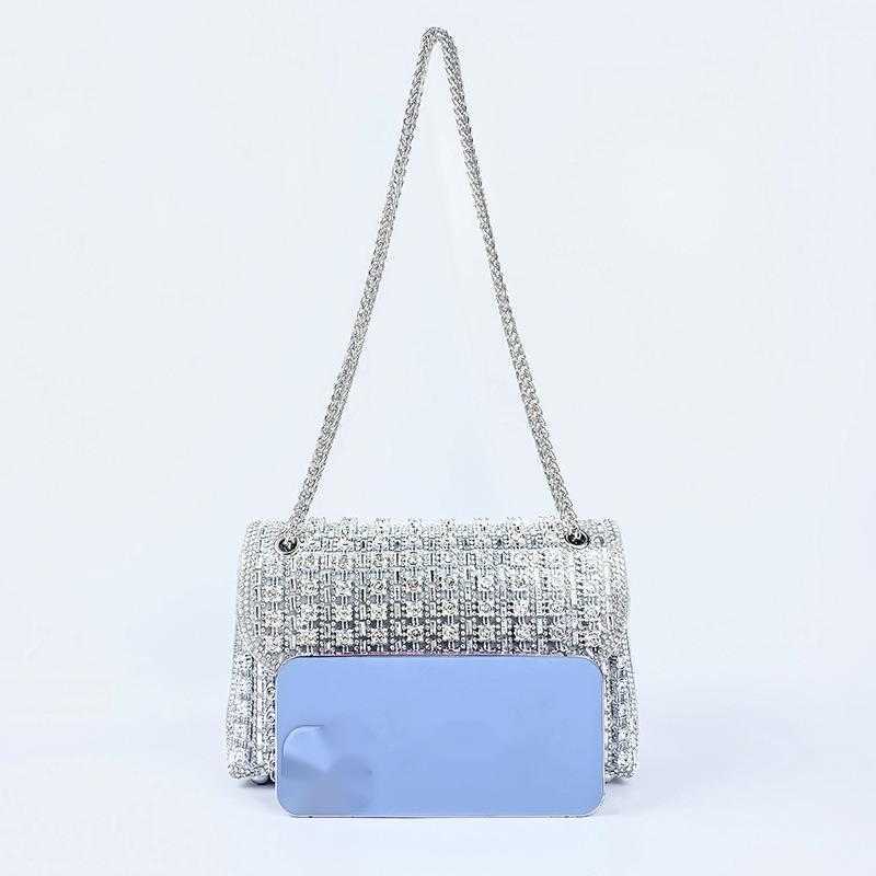 Clutch Bag Banquet Bag For Women New Style Fashionable Diamond Inlaid Small Square Bag Single Shoulder Crossbody Bag Underarm Bag Full Diamond Designe