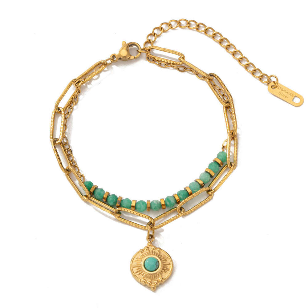 Clover Bracelet For Men and Women Designer jewelry Bohemian style natural stone bead bracelet double-layer women's bracelet Fashion Wedding Gift 