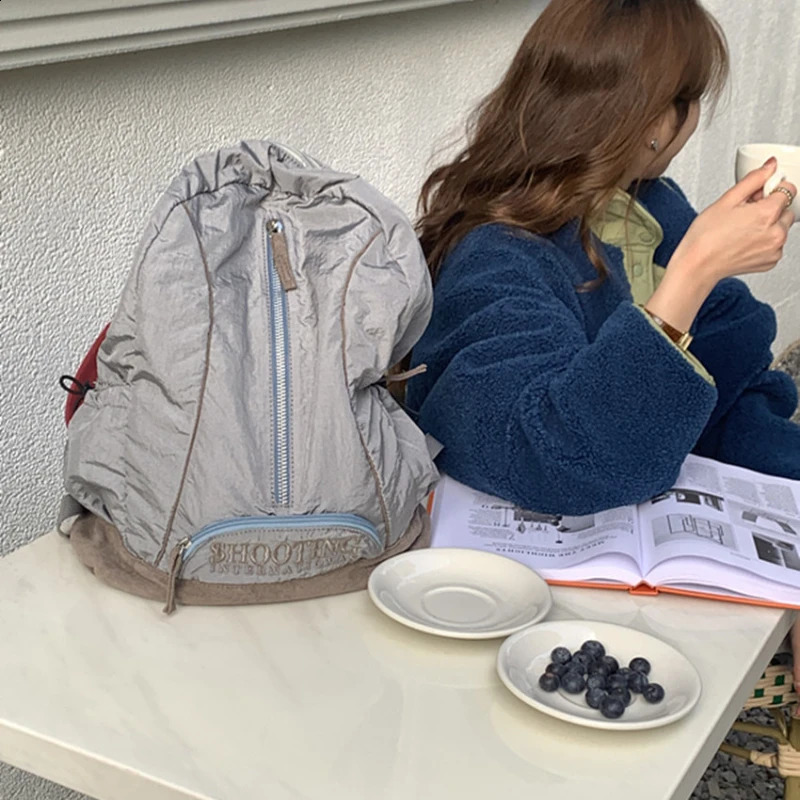 Japanese Y2k Aesthetic Letter Embroidery Bags Women Korean Ins Vintage High-capacity Schoolbags College Student Casual Backpac 240921 67e8 4