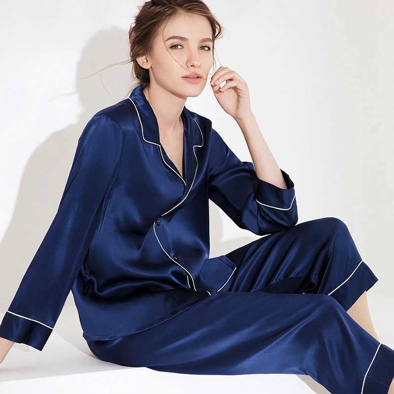 New 100% Silk 100 % Silk Pajamas For Women pyjamas women nightwear pijama Luxury Brand sleepwear pajama set Thick 16.5 Momme M240925