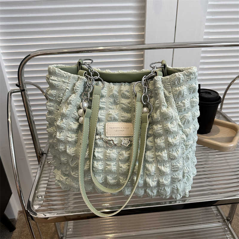 CMM Gentle Fashion Simple Pleated Single Shoulder Bag for Women Summer New Stylish Armpit Bag Commuting Tote Bag Trend
