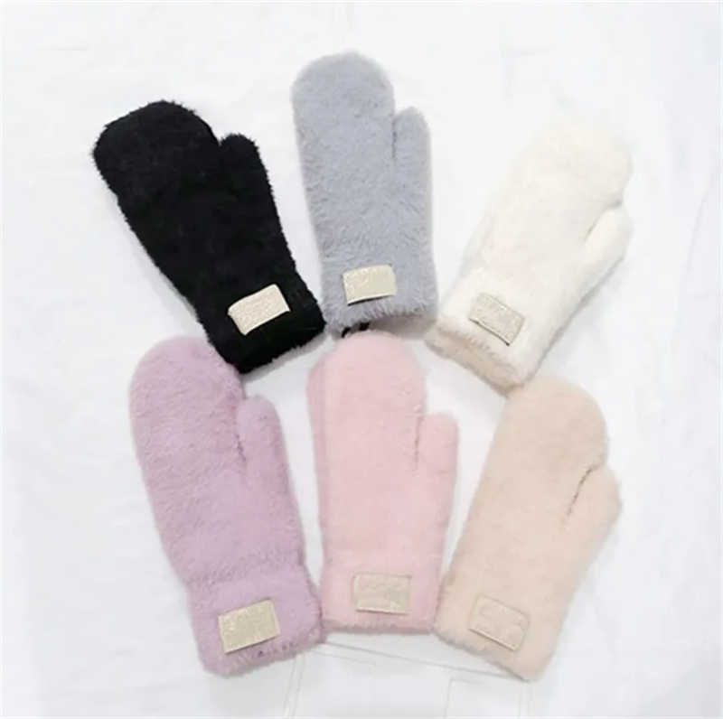 design gloves imitation rabbit velvet mittens warm bicycle driving fashion women's winter warm knitted outdoor gloves