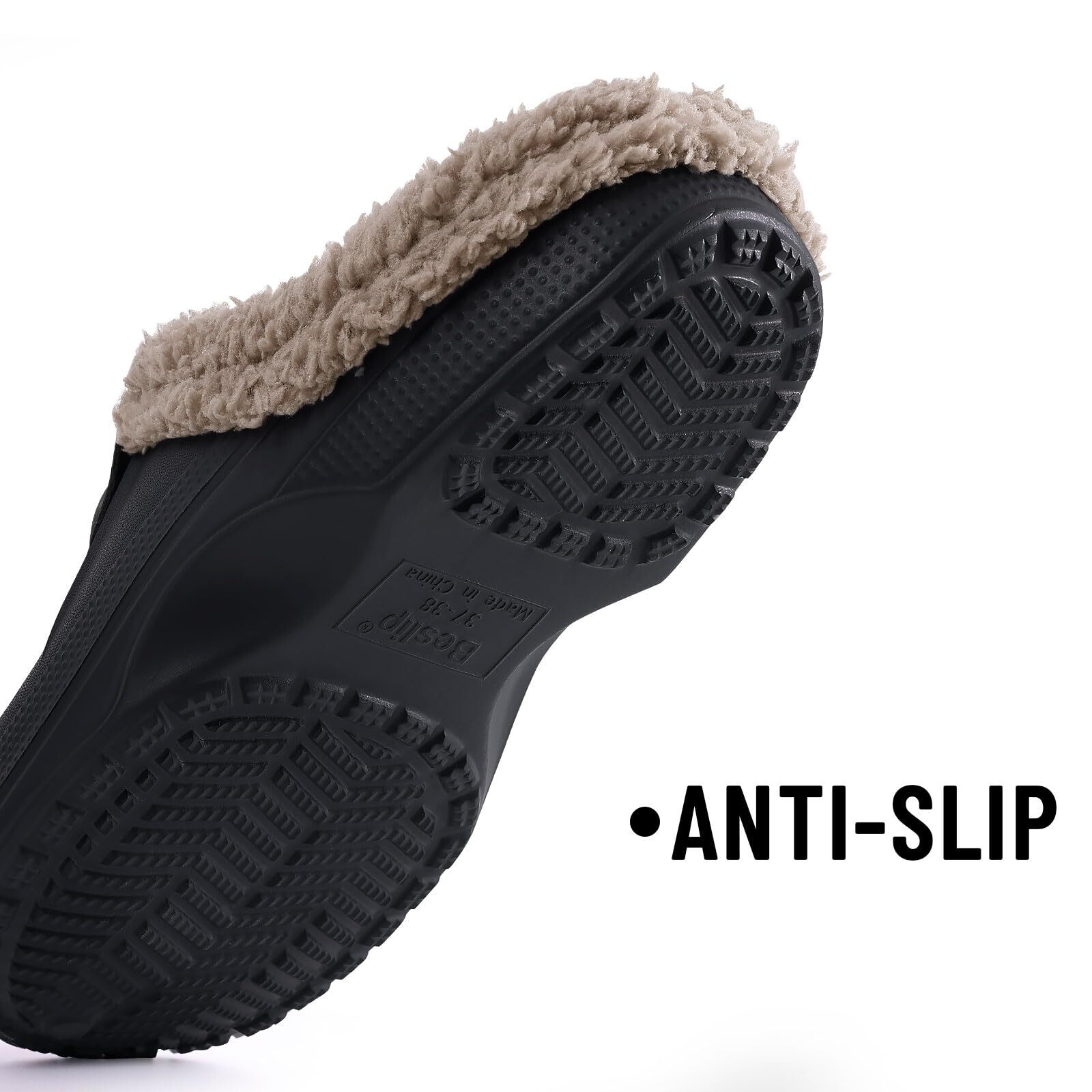 Bebealy Classic Garden Shoes Outdoor Men Antiskid Warm Women Waterproof Indoor Fuzzy Fluffy Slippers