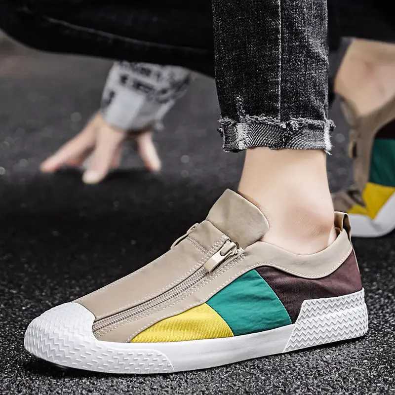 Mens Vulcanized New in Designer Sneakers Breathable Men Loafers Canvas Mocassins Soft Sole Comfortable Casual Shoes Flats M240