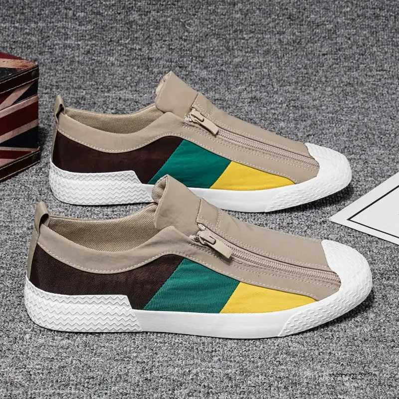 Mens Vulcanized New in Designer Sneakers Breathable Men Loafers Canvas Mocassins Soft Sole Comfortable Casual Shoes Flats M240