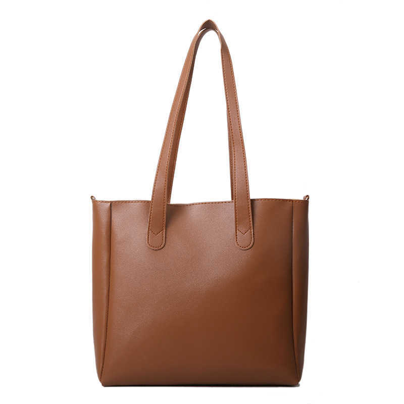 CMM Popular Large Bag Female Autumn Winter New Soft Leather Tote Bag Versatile College Student Class One Shoulder Messenger Bag