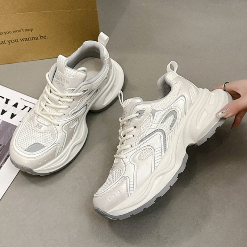Ddmybear Thick Soled Dad Shoes For Women, Spring Breathable, Versatile, Lightweight Height Increasing Sports Leisure Shoes, Trendy Chinese Brand Shoes