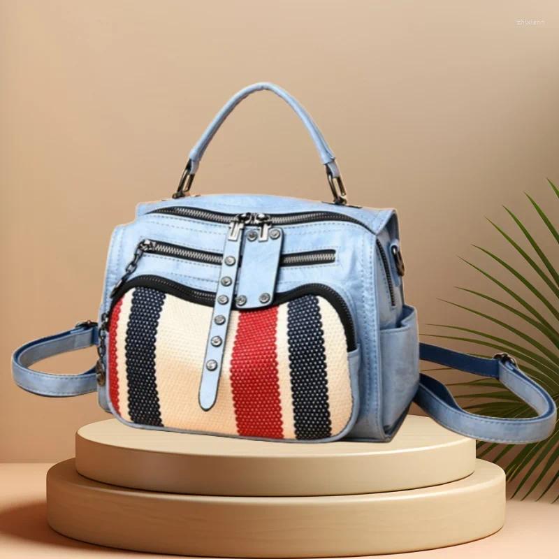 Shoulder Bags CFUN YA Fashion Backpack For Women Multi-Pockets Teen Girls Crossbody Bag Female Handbag Travel Bagpack 2024 d823 4