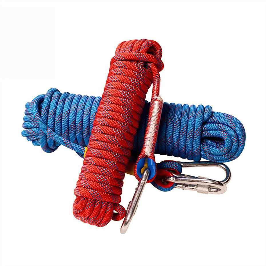 OD. 10mm climbing rope tree wall climbing equipment outdoor fire escape safety rope buckle length 20m 30m CL240926