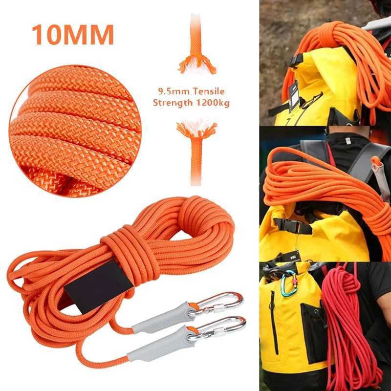 10MM climbing rope 32 feet/49 feet/65 feet high-strength outdoor safety static climbing rope escape climbing rope CL240926