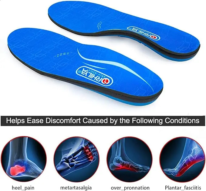 Sturdy arch support insert relieving foot fatigue and heel pain unisex bearing 220pounds arch support insert size UK 5 length 9. 240925