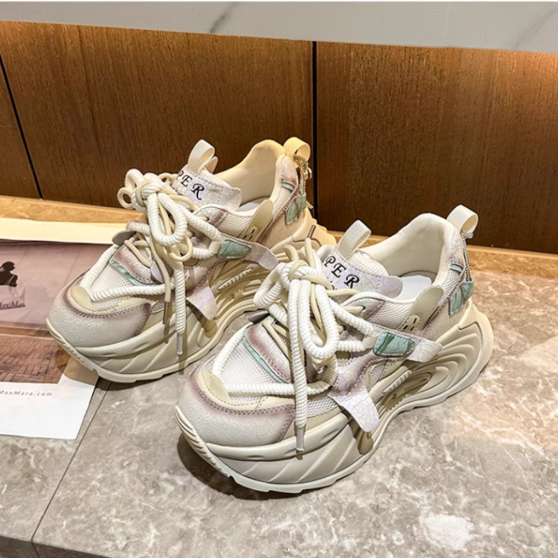 Ddmybear Dad's 2024 New Spring Colored Thick Sole Matsuke Female Heightening Water Diamond Dopamine Trendy Shoes Chinese Brand Shoes F926-73