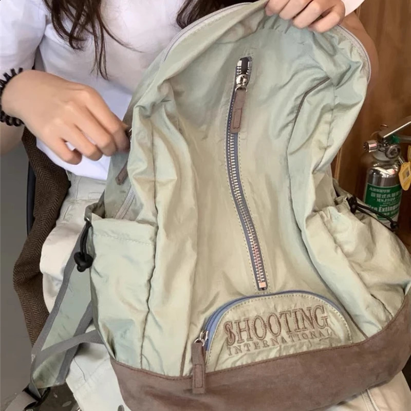 Japanese Y2k Aesthetic Letter Embroidery Bags Women Korean Ins Vintage High-capacity Schoolbags College Student Casual Backpac 240921 67e8 4