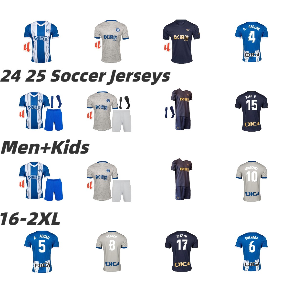 24/25 Deportivo Alaves soccer jerseys LEJEUNE DUARTE ABQAR RIOJA 2024 2025 SYLLA DE LA FUENTE ALKAIN GURIDI men kids football shirts FAUSTO TIENZA camisetas de futbol