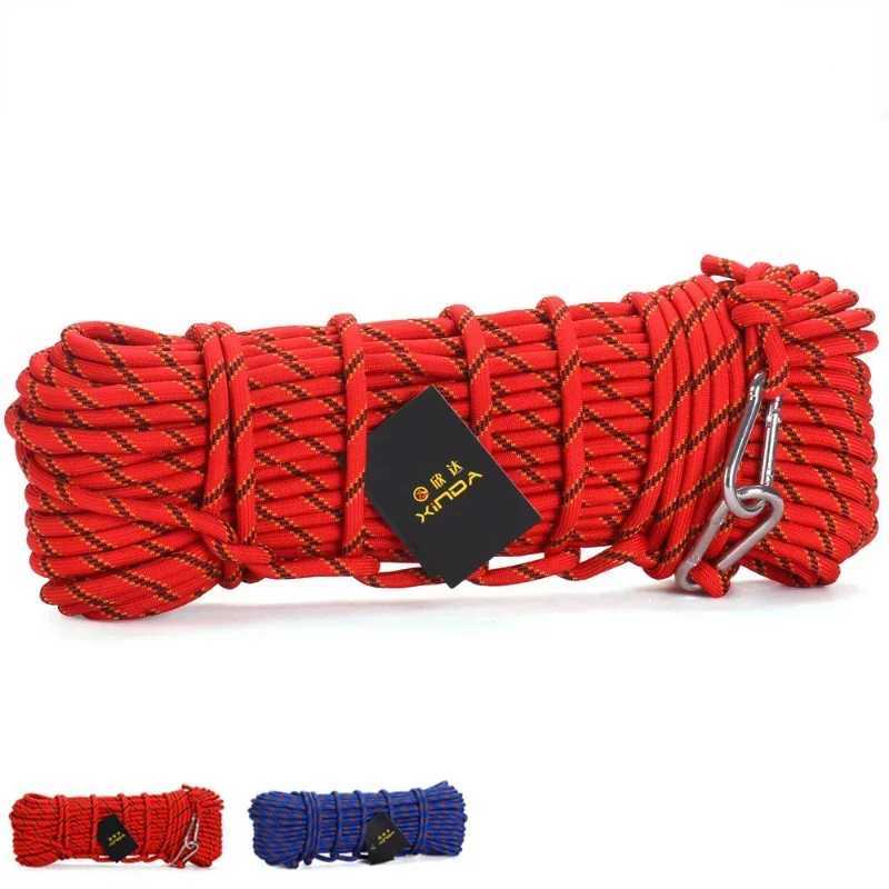 1M outdoor climbing rope with a diameter of 10mm rock tie rope high-strength safety camping rope climbing survival fire-resistant rope CL240926
