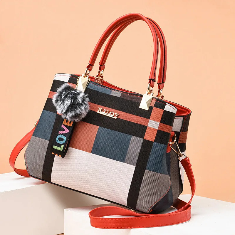 Elegant er handbag womens messenger bag PU leather cross body bag hair Tasen girl shoulder bag top handbag 240923