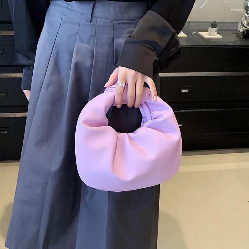 Free Shipping Shoulder Bags 2024 Fashion Hobo Bag Handbag Brand Women Tote Knotted Handle Clutch Purple Green Pu Leather Ladies Designer Bag Luxury Ba