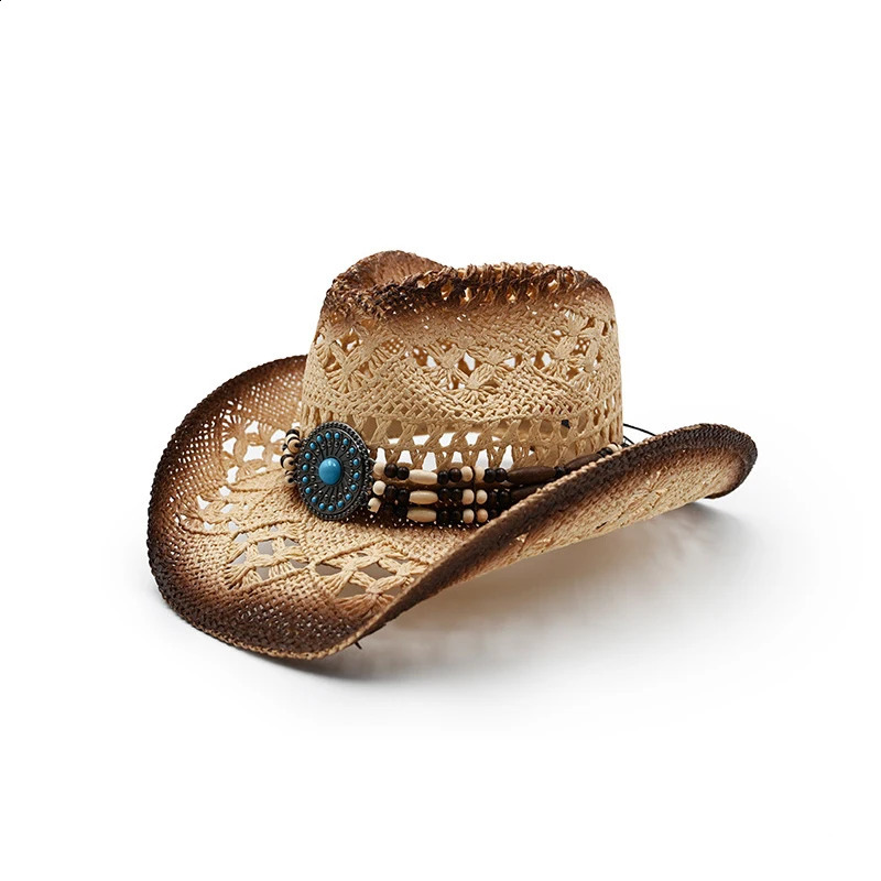 Retro American Western Cowboy Hat Summer Straw Hat Breathable Fashion Trend Sun Shield Hat Panama Jazz Hat Wholesale 240924