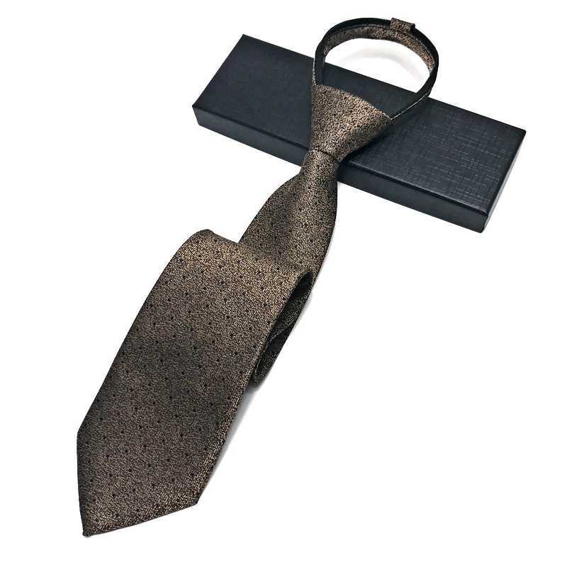 VEEKTIE brand retro collar 8CM wide mens floral gold coffee paisley formal set zipper collar tie zipper fashion Y240925
