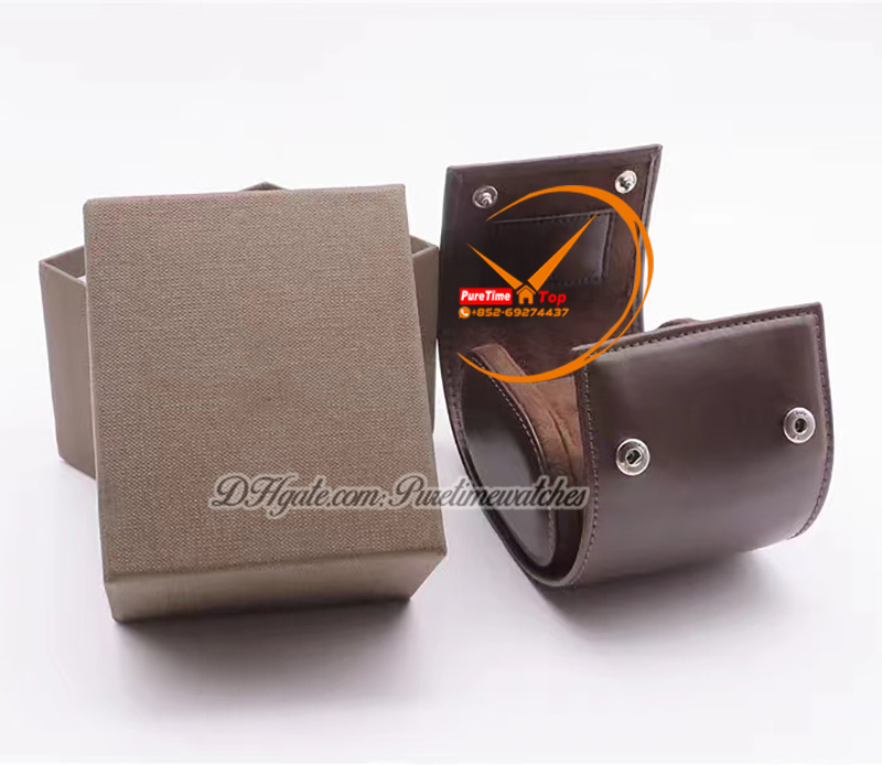 PPBOX Brown Square Leather Box Watches Accessories Travel portable Watch Boxes Puretimewatches