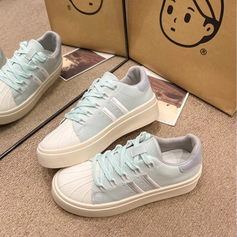 Ddmybear Beike Head Cream White For Women In Spring 2024, New Thick Bottom Versatile Sports Leisure Board Shoes, Small And Trendy Shoes Chinese Brand 