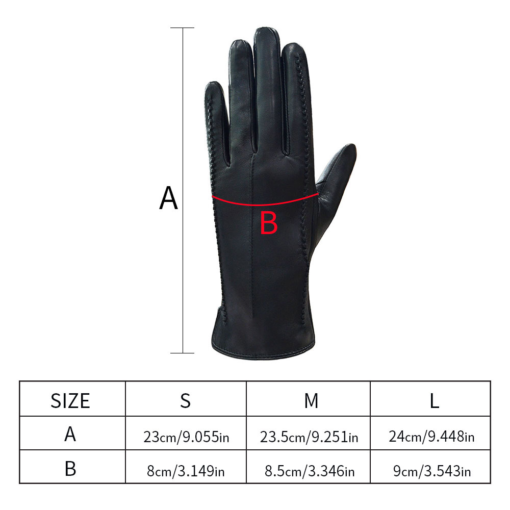 New Fashion Winter Warmth Women's Fashion Real Leather Gloves Fur Lined Gloves Mittens For Formal Occasions