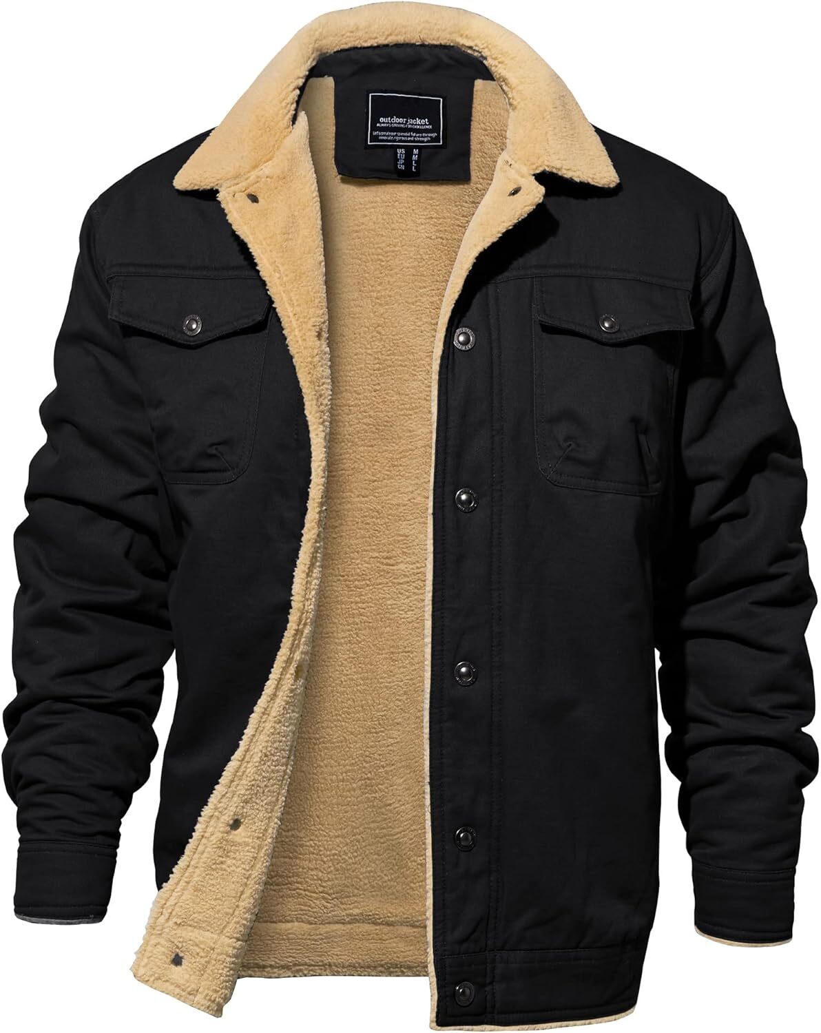 Men's Winter Jacket Thick Warm Cotton Warm Wool Inner Lining Jacket Truck Driver Collar Work Jacket Men's