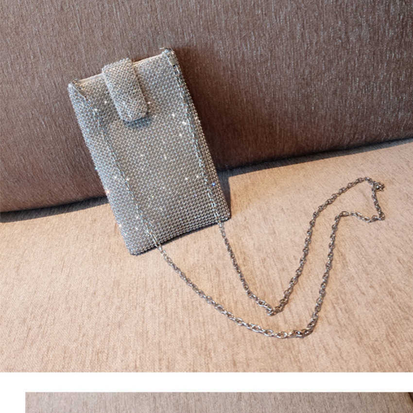 Clutch Bag New Diamond Studded Designer Bag Niche Phone Bag Fashionable And Simple Shoulder Bag Trendy Chain Crossbody Bag Evening Bag 240920