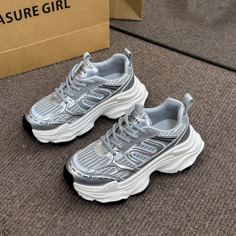 Ddmybear Show Off Little Dad For Women, New Collection Thick Soled Height Increasing Casual Women's Shoes, Mesh Breathable Sports Shoes Chinese B