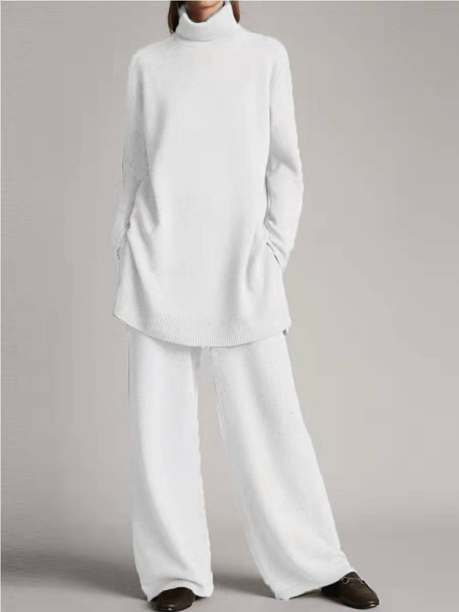 dresses for woman 2024 dresses for woman Spring and Autumn Season New Knitted Solid Color High Neck Loose Casual Two Piece Set dresses