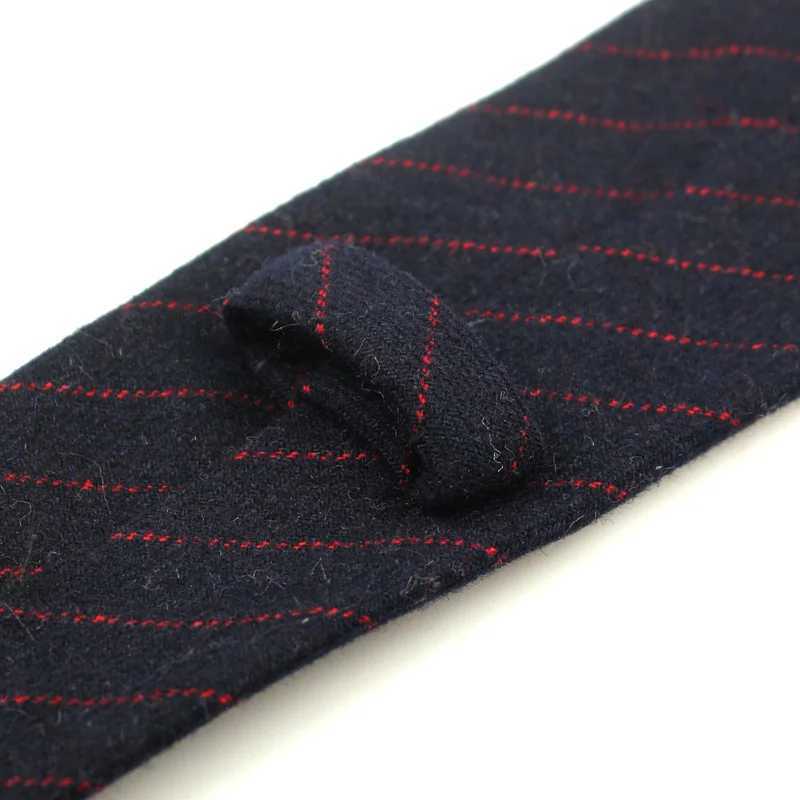 Mens fashionable wool tie tight solid casual collar Corbata ultra-thin striped collar wedding gift set tie accessories Y240925