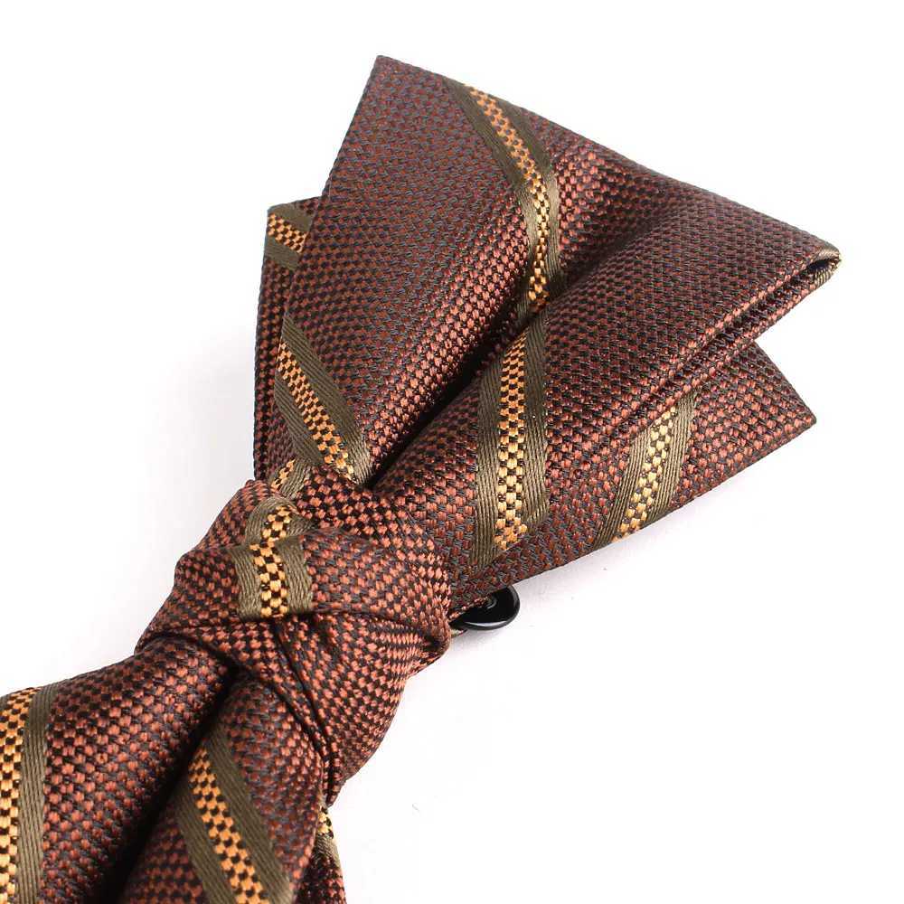 New mens tie casual striped tie mens text bow tie Adt tie Cravats jacquard party tie Y240925
