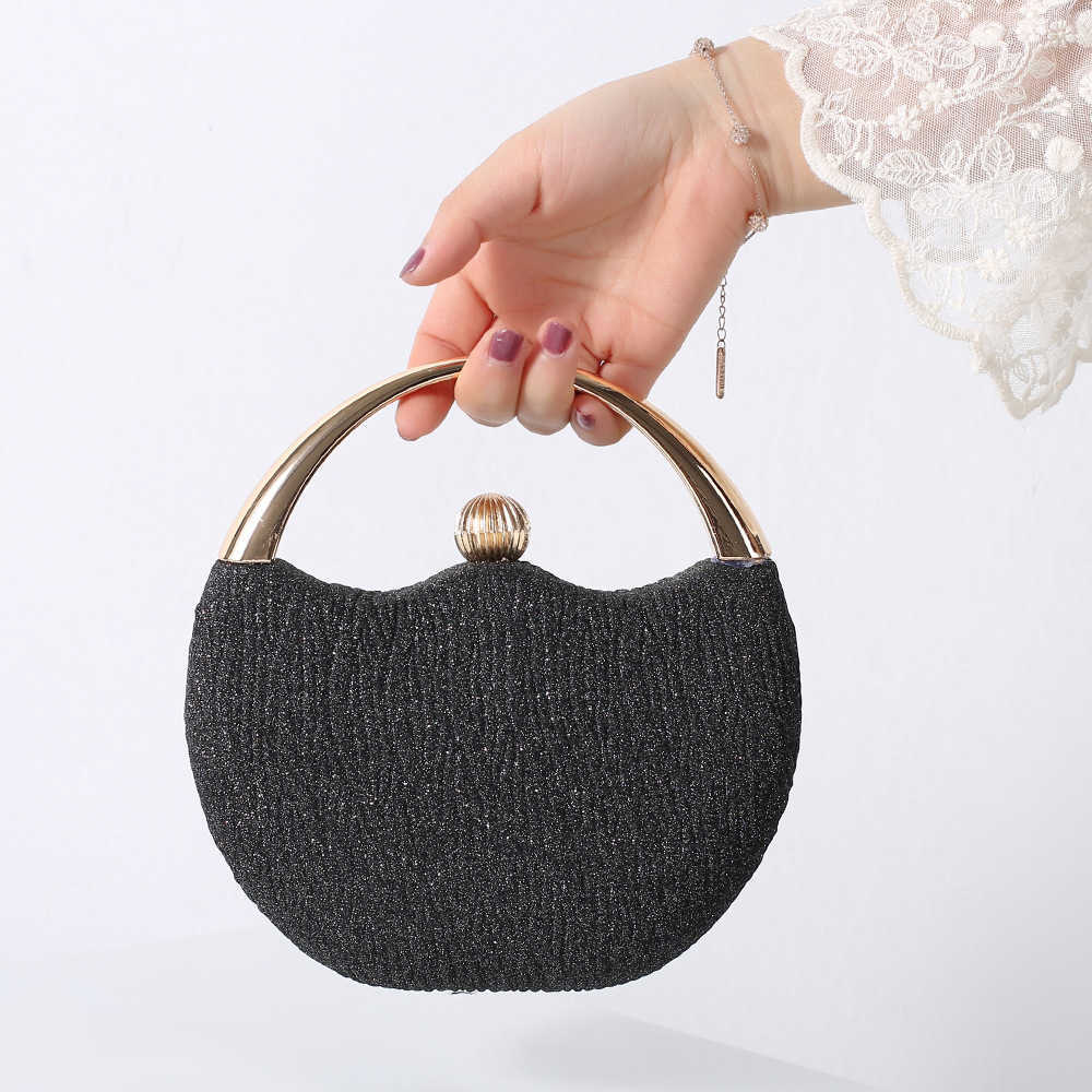 Clutch Bag New Bright Pink Portable Banquet Bag Fashion Arc Dinner Bag Wedding Gift Designer Bag Party Nail Bead Bag Evening Bag 240920