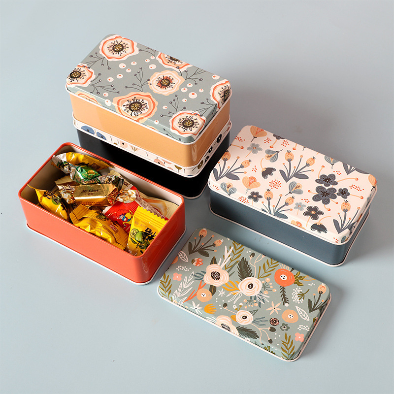 Exquisite Pattern Square Sealed Dustproof Hairpin Leather Ring Debris Sorting Random Sheet Sundries Collection Containers Candy Storage Box