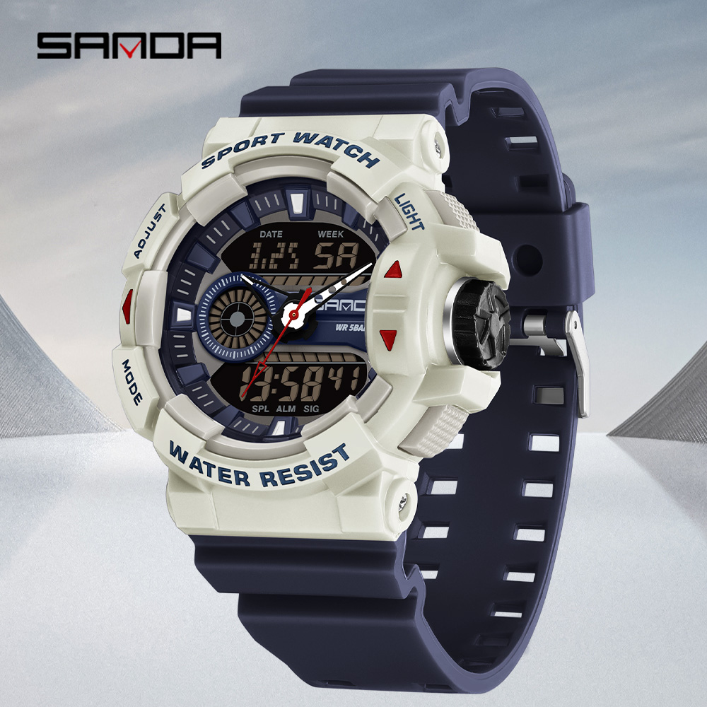 SANDA G Style Men Digital Watch Date Military Sports Watches Waterproof Electronic Wristwatch Mens Clock Orologio da uomo 3310