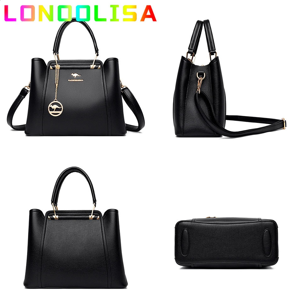 soft leather handbag for women er 3-layer shoulder cross body Sac womens large capacity shopping messenger handbag 240923