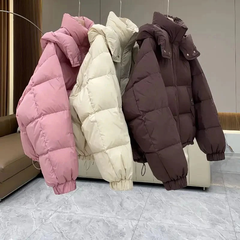 Autumn Winter Womens Parkas Down Cotton Jacket Hooded Padded Parkas Jackets Warm Thick Coats Female Outerwear Streetwear 240914