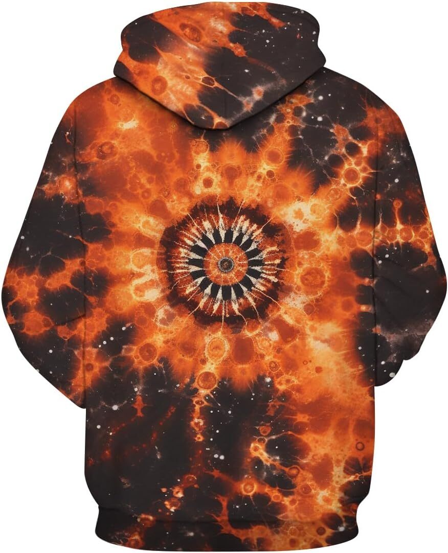 Hoodie for Mens Womens Tie Dye Hoodie For Men Women Spiral Streak 3D Print Hoodies Novelty Casual Pullover Graphic Hoodies sweatshirt Pullover Long Sl