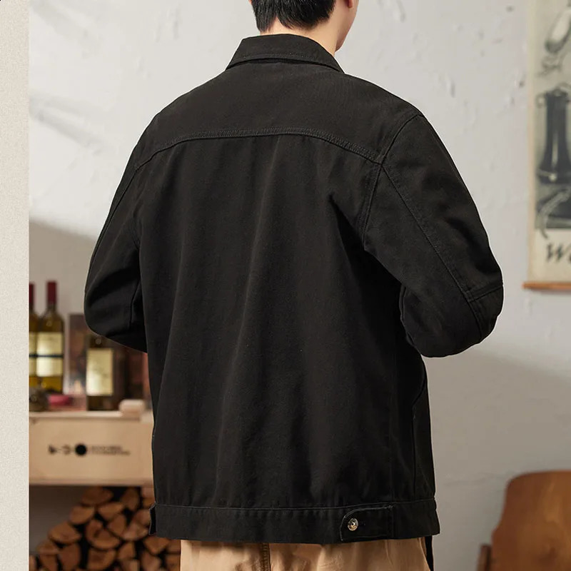 Spring mens oversized retro denim jacket 145kg 240921