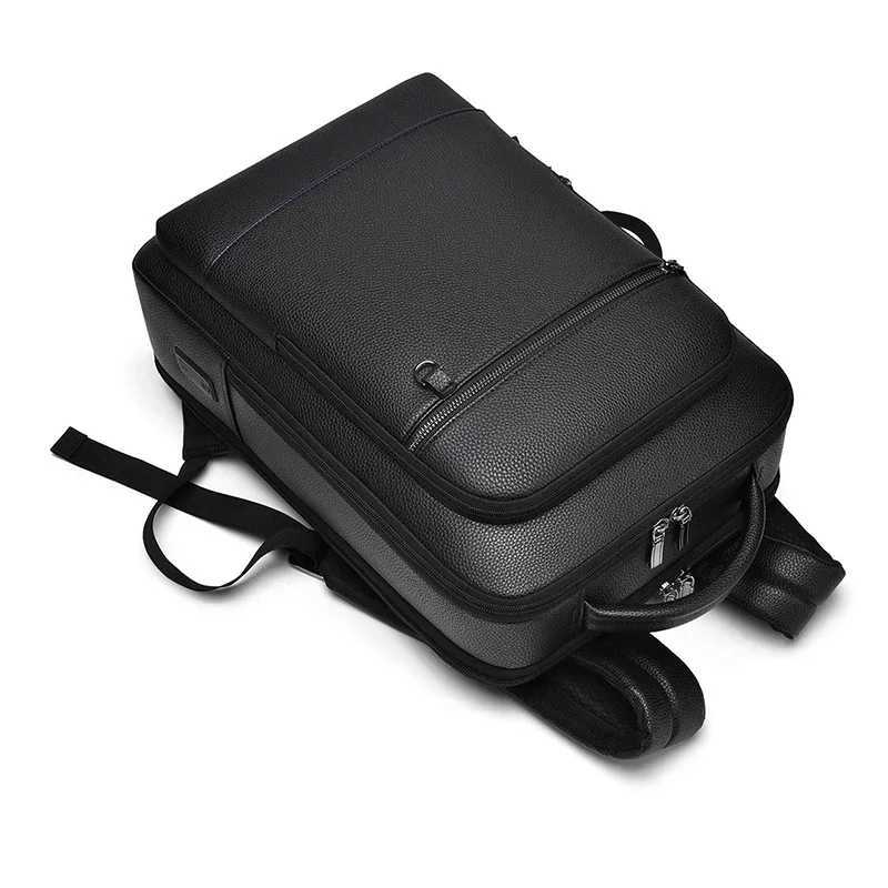 Executive Backpack Men Pu Leather Satchel Usb Charging Briefcase Office Travel Laptop Business Shoulder Back Pack Male 240925