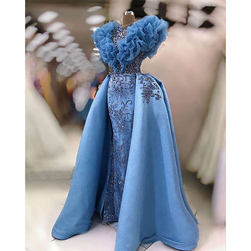 Gorgeous Evening Mermaid Sequined Beading Detachable Train Sleeveless Prom Gown Party Dress Vestido De Noite Custom Made 6660311