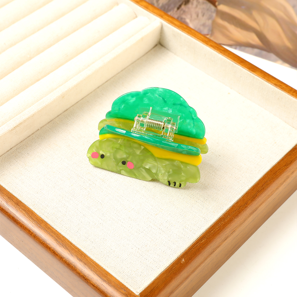 2024 Summer New Green Creative Cute Turtle Clip Large Hair Clip Back of the Head Plate Hair Shark Clip Hair Clip