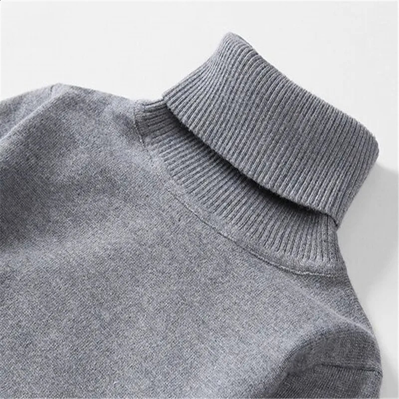 Baby girl winter clothing solid childrens knitted sweater soft baby girl turtle neck childrens clothing 2 to 10 years old 240924