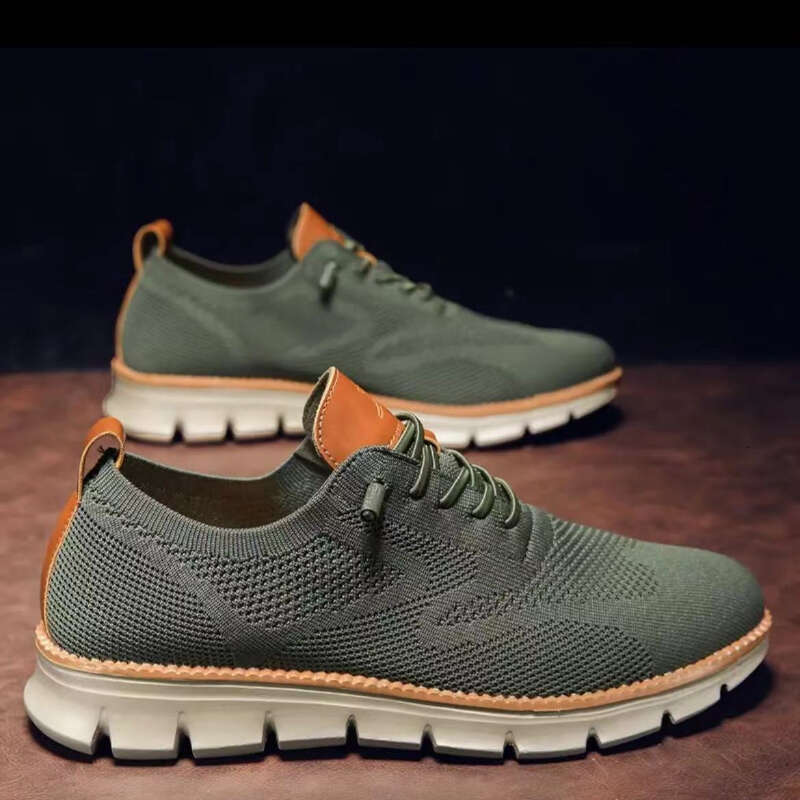 2024 Men Sneakers Plus Size Trendy British Style Summer Breathable Soft Male Sports Shoes Fashion Solid Woven Mesh Running Flats