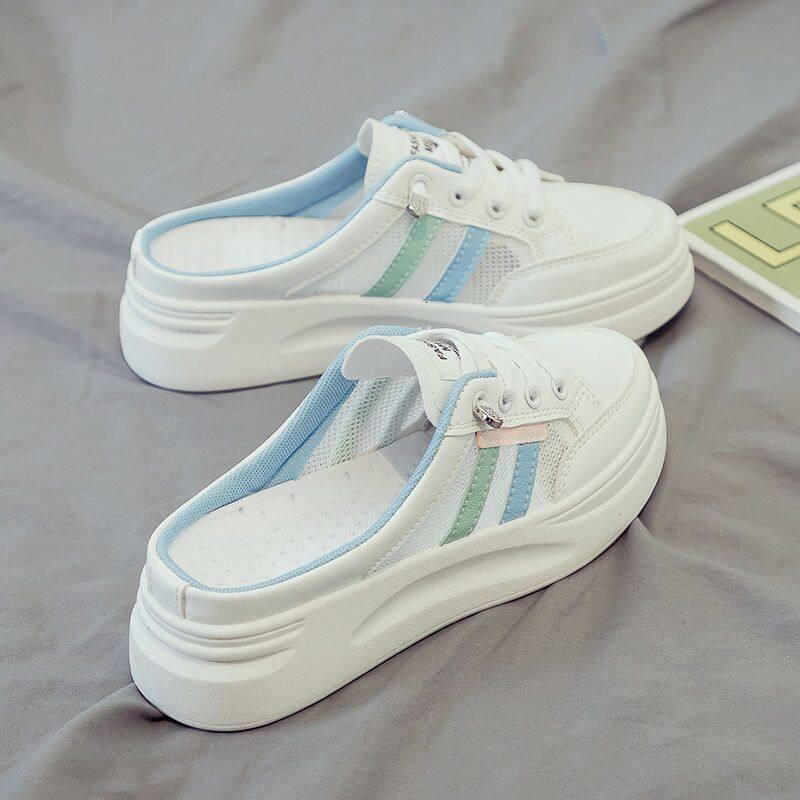 2024 New Designer Double Color Lace Platform Women's Girls' Walking Casual Shoes