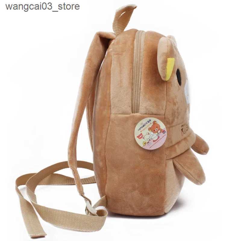 Backpacks Cute Rilakkuma Bear Plush Backpack Anime Small Bag Kids Children School Bags Kindergarten Preschool Backpack for Boys Girls L240910