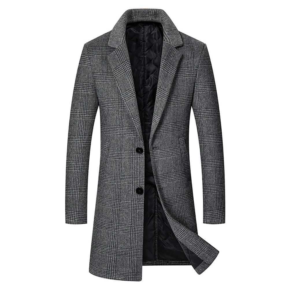 Cross border autumn and winter thick plain woolen coat medium length cotton jacket bird grid slim and suitable for lapel top W240925