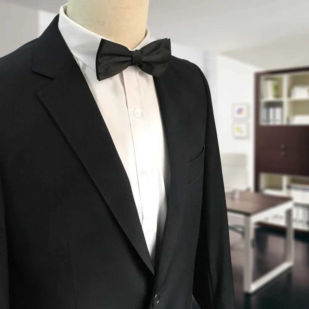 HUISHI Mens Bow Solid Color Fashion Tie Banquet Party Bow Black Gold Red Royal Blue Wine Tie Mens Y240925