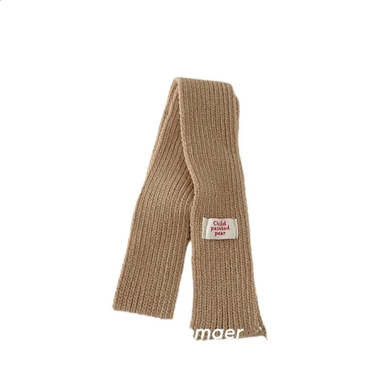 Autumn and winter childrens hat scarf set with labels for girls boys ear protection hats accessories 240925